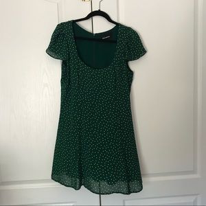 Reformation green polkadot dress